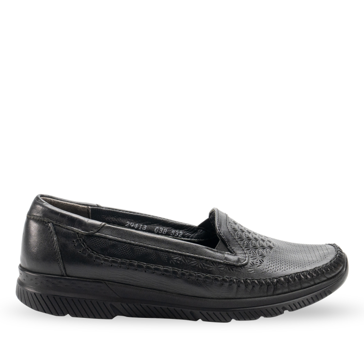 ETERNA-G Kadın Deri Ayakkabı Siyah - Forelli