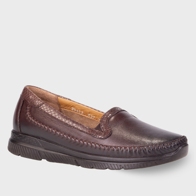 LADEN-G Kadın Deri Ayakkabı Kahve - Forelli (1)