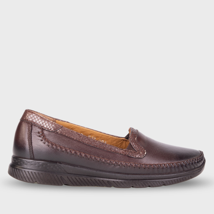 LADEN-G Kadın Deri Ayakkabı Kahve - Forelli (1)