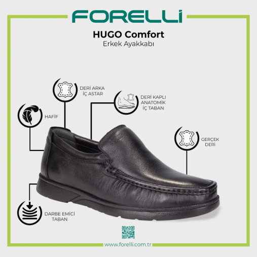 HUGO-H Erkek Deri Ayakkabı Siyah - 5