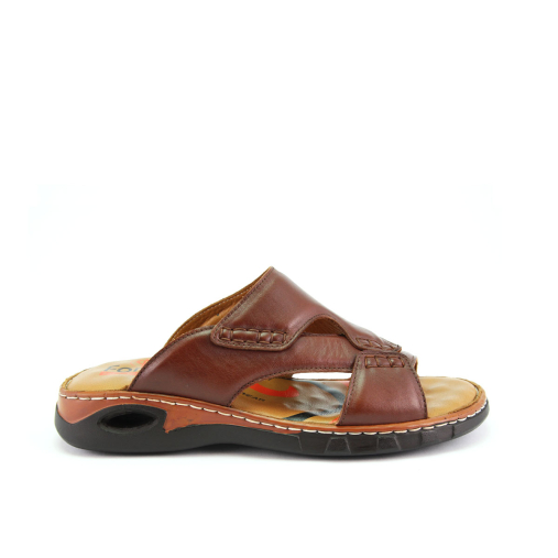 TUNA-G Erkek Deri Terlik Kahve - Forelli