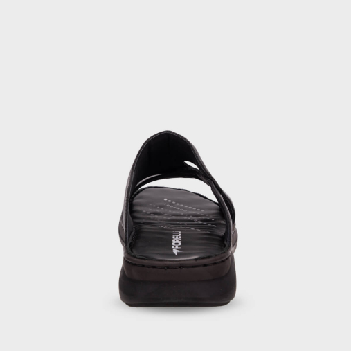 TUNA-G Erkek Deri Terlik Siyah - 3