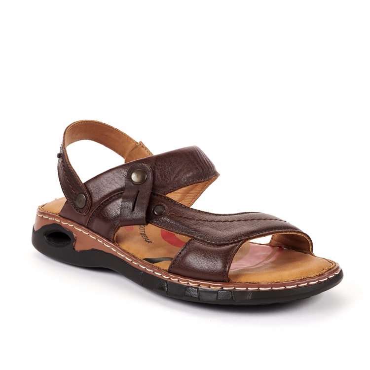 URAL-G Erkek Deri Sandalet Kahve - Forelli