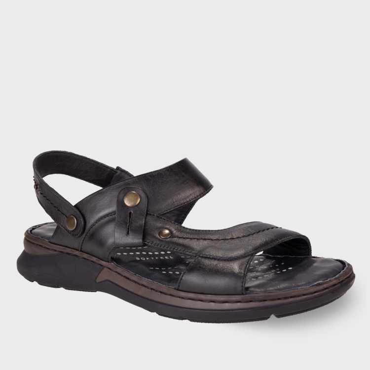 URAL-G Erkek Deri Sandalet Siyah - Forelli (1)