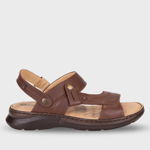 URAL-G Erkek Deri Sandalet Taba - Forelli