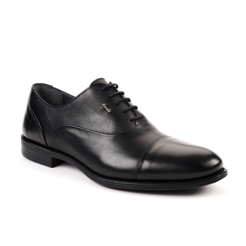 AYER-G Erkek Deri Ayakkabı Siyah - Forelli