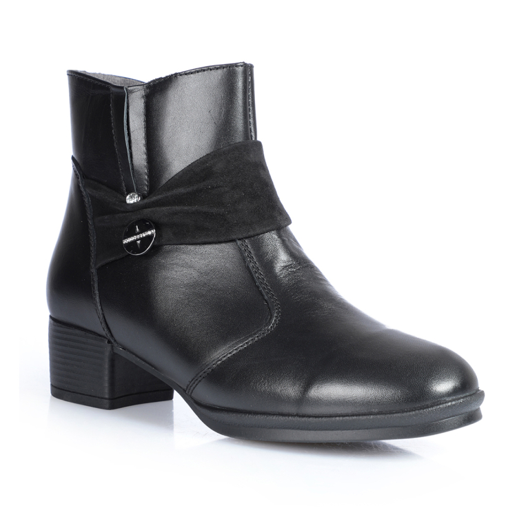 57252-G Kadın Deri Bot Siyah - Forelli