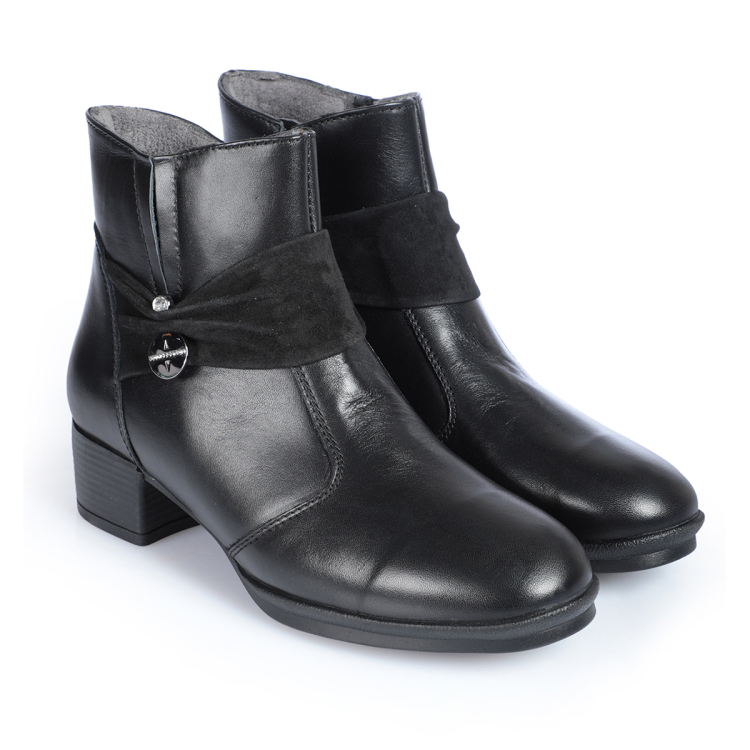57252-G Kadın Deri Bot Siyah - Forelli (1)