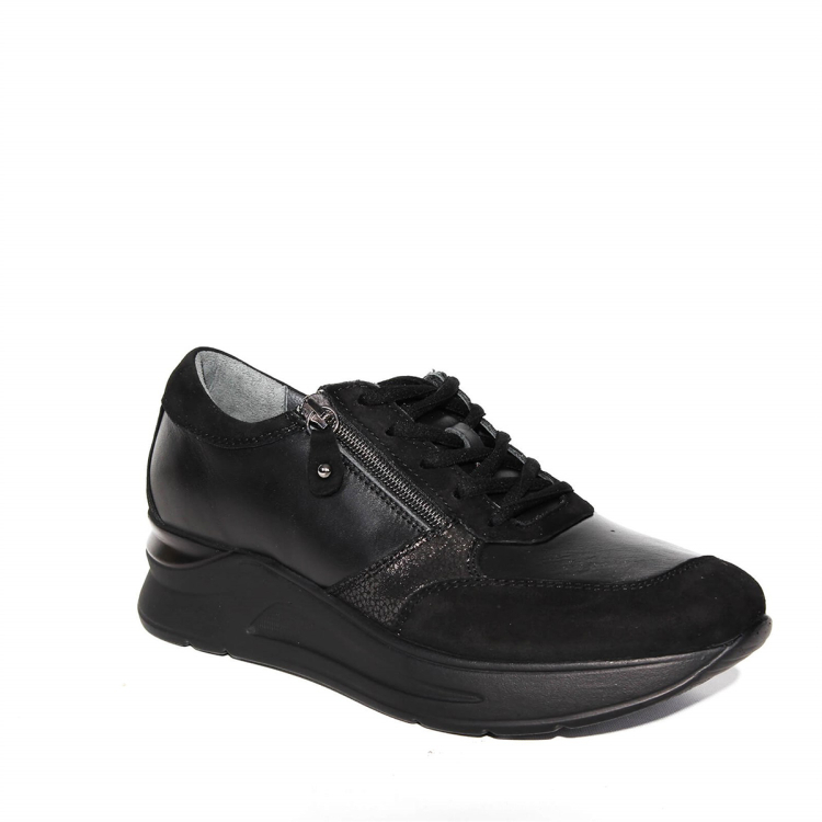 AURA-H Kadın Deri Ayakkabı Siyah - Forelli