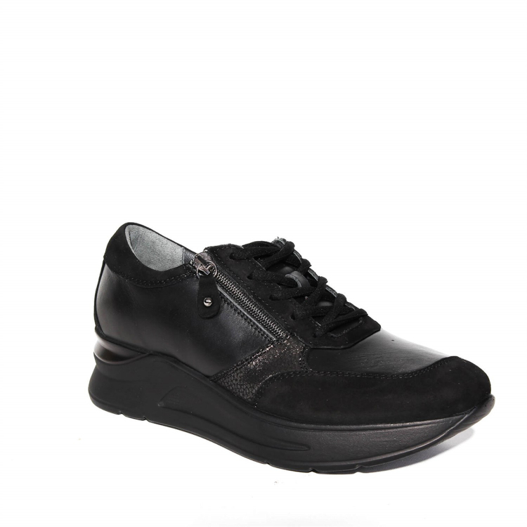 AURA-H Kadın Deri Ayakkabı Siyah - Forelli