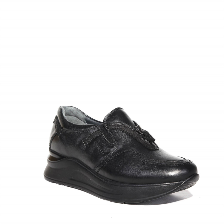 KATYA-H Kadın Deri Ayakkabı Siyah - Forelli