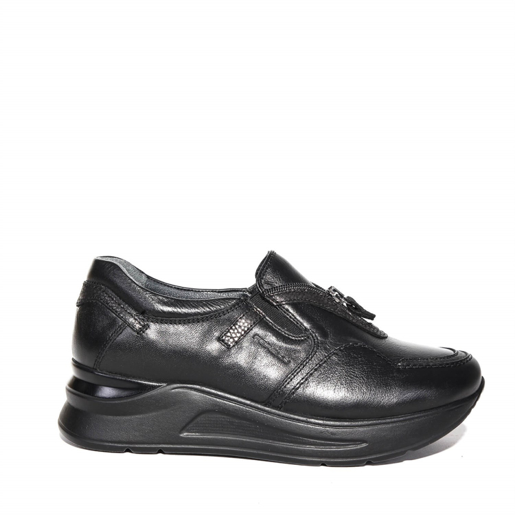 KATYA-H Kadın Deri Ayakkabı Siyah - Forelli (1)