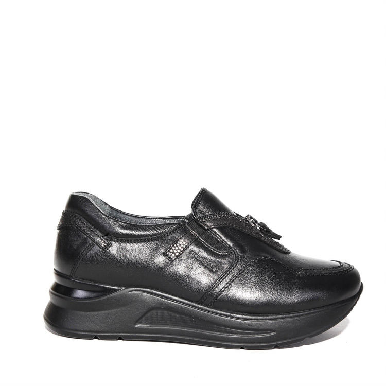 KATYA-H Kadın Deri Ayakkabı Siyah - Forelli (1)