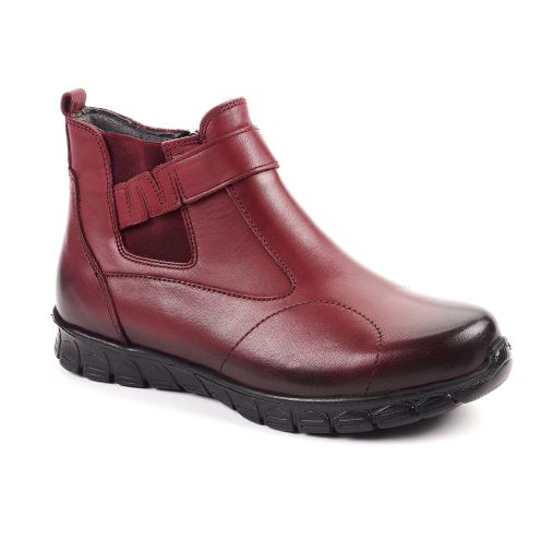 Forelli 61051-G Kısa Bot Kadın Deri Ayakkabı Bordo - 1