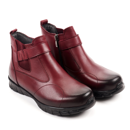 Forelli 61051-G Kısa Bot Kadın Deri Ayakkabı Bordo - 2