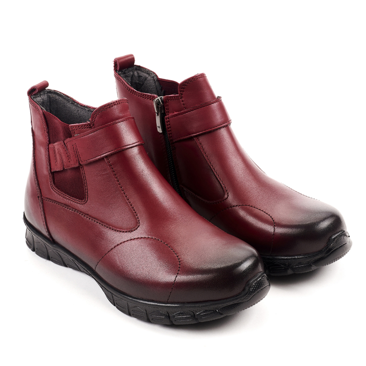 61051-G Kadın Deri Bot Bordo - Forelli (1)