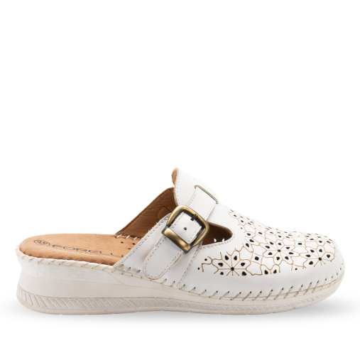 CARY-H Kadın Deri Terlik Beyaz - 1
