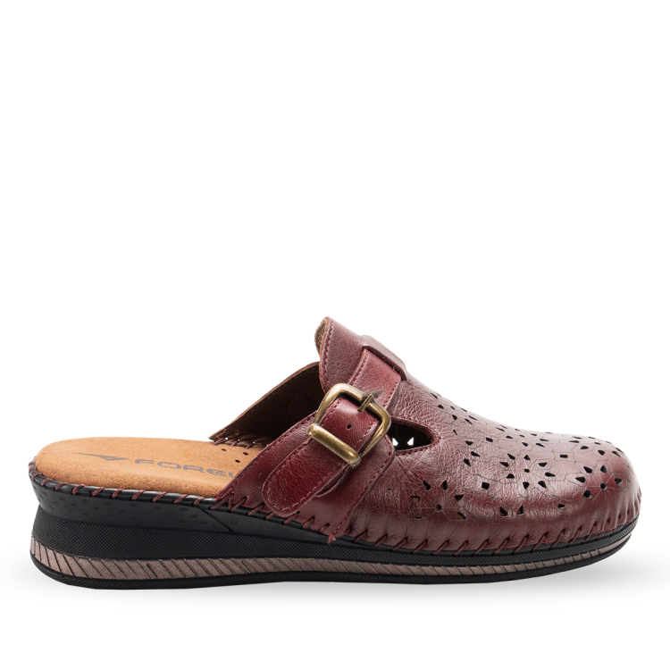 CARY-H Kadın Deri Terlik Bordo - Forelli