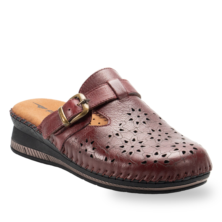 CARY-H Kadın Deri Terlik Bordo - Forelli (1)