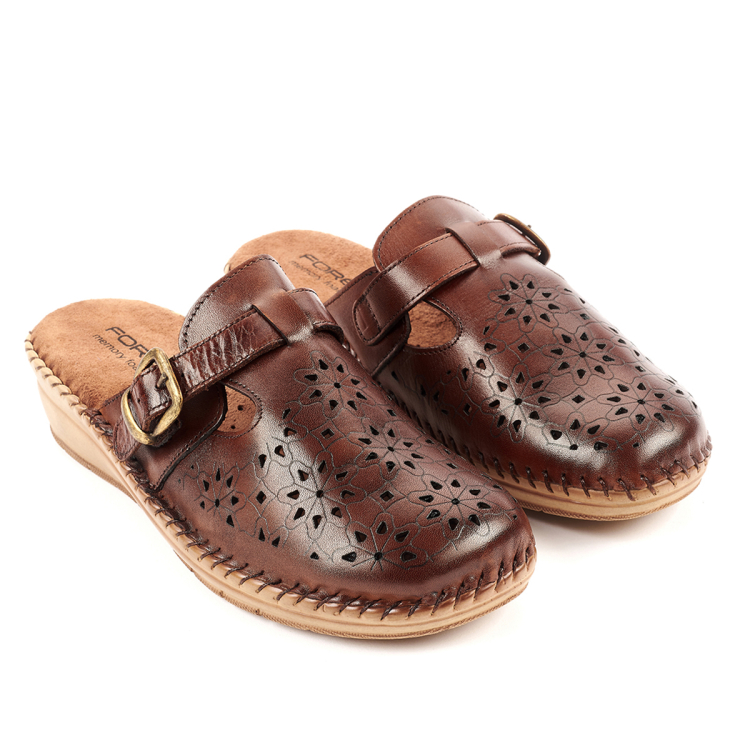 CARY-H Kadın Deri Terlik Bordo - Forelli (1)