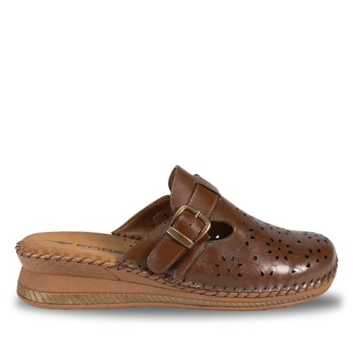 CARY-H Kadın Deri Terlik Kahve 