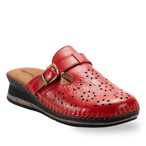 CARY-H Kadın Deri Terlik Kırmızı - 2