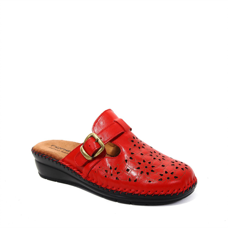 CARY-H Kadın Deri Terlik Kırmızı - Forelli (1)