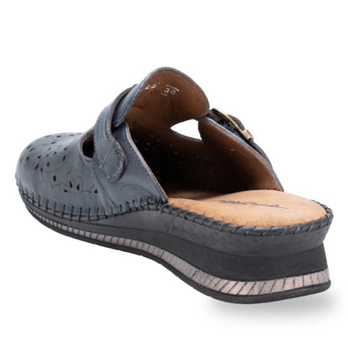 CARY-H Kadın Deri Terlik Lacivert - 3