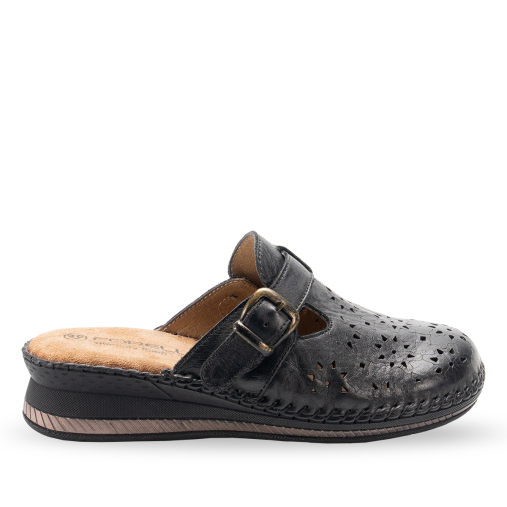 CARY-H Kadın Deri Terlik Siyah - 1