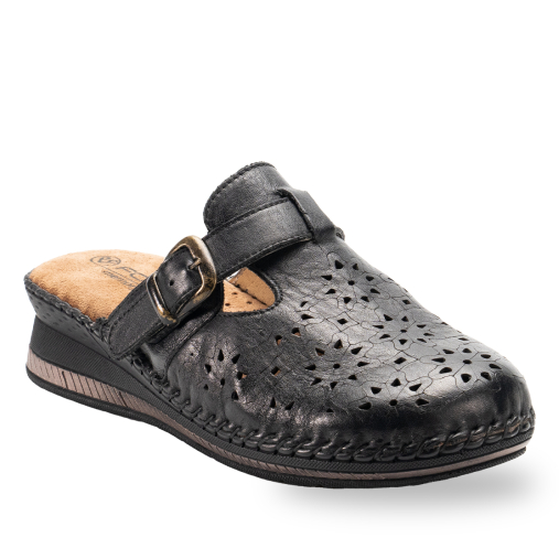 CARY-H Kadın Deri Terlik Siyah - 2