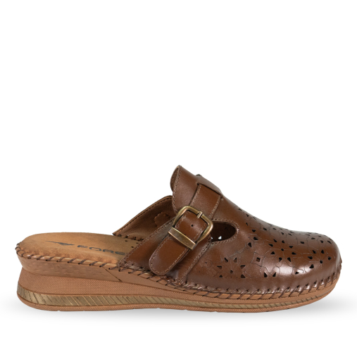 CARY-H Kadın Deri Terlik Taba - 1