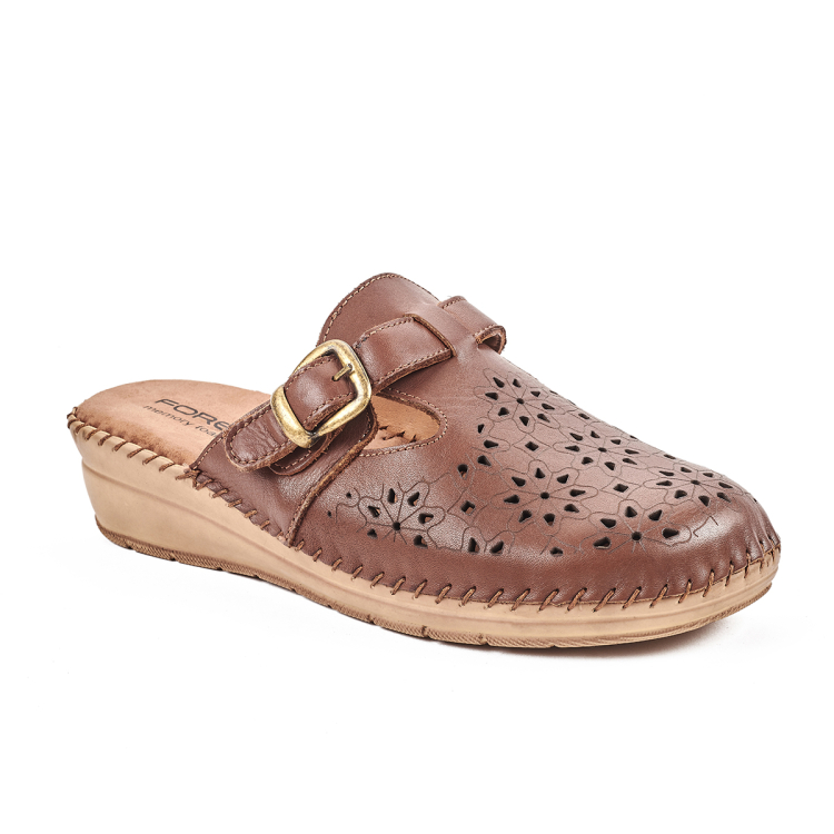 CARY-H Kadın Deri Terlik Taba - Forelli (1)