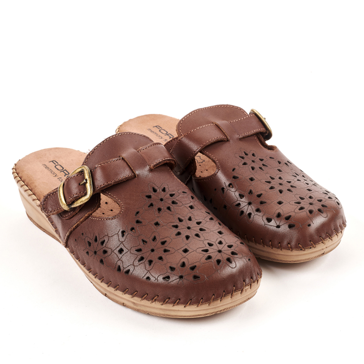 CARY-H Kadın Deri Terlik Taba - Forelli (1)