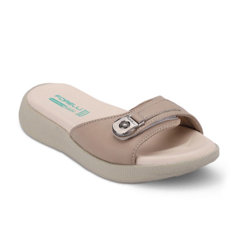 ADORA-G Kadın Deri Terlik Bej - Forelli