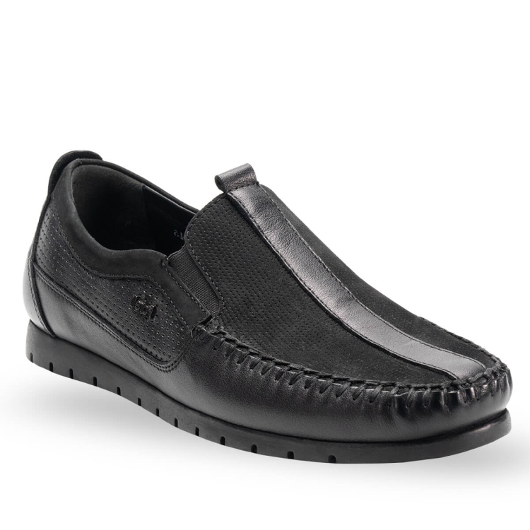 ALBOY-H Erkek Deri Ayakkabı Siyah - Forelli (1)