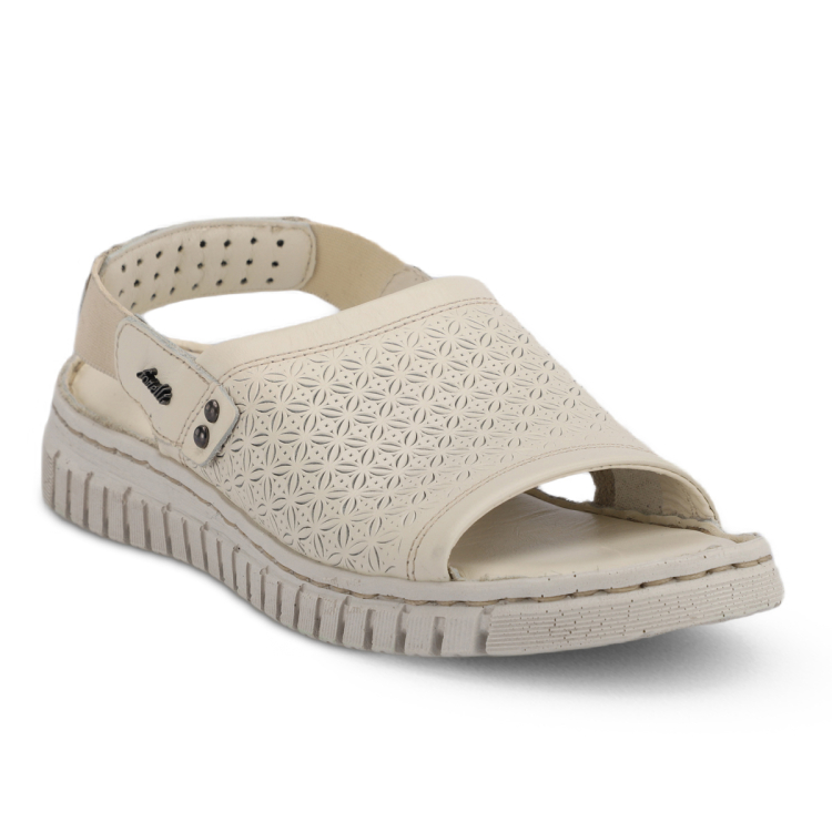 ALICE-G Kadın Deri Sandalet Ekru - Forelli