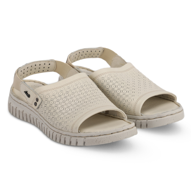 ALICE-G Kadın Deri Sandalet Ekru - Forelli (1)