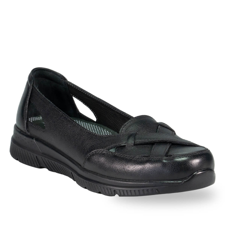 ANYA-G Kadın Deri Ayakkabı Siyah - Forelli (1)