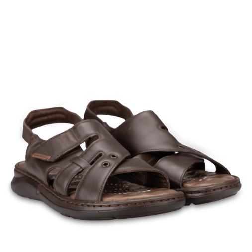 BERKAY-G Erkek Deri Sandalet Kahve - 3