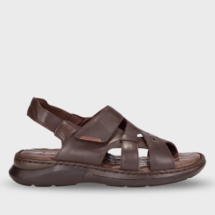 BERKAY-G Erkek Deri Sandalet Kahve - Forelli