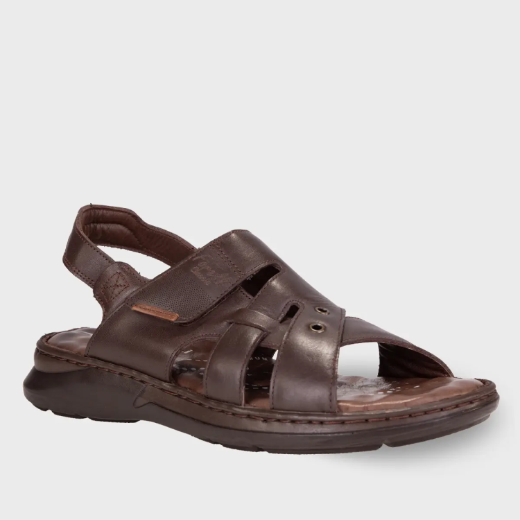 BERKAY-G Erkek Deri Sandalet Kahve - Forelli (1)