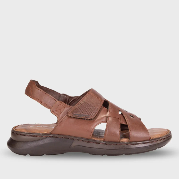 BERKAY-G Erkek Deri Sandalet Taba - Forelli