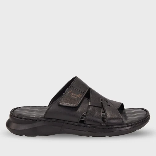 BERKE-G Erkek Deri Terlik Siyah 