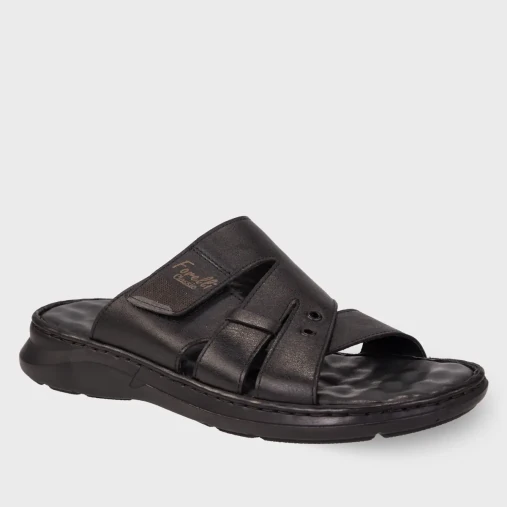 BERKE-G Erkek Deri Terlik Siyah - 2