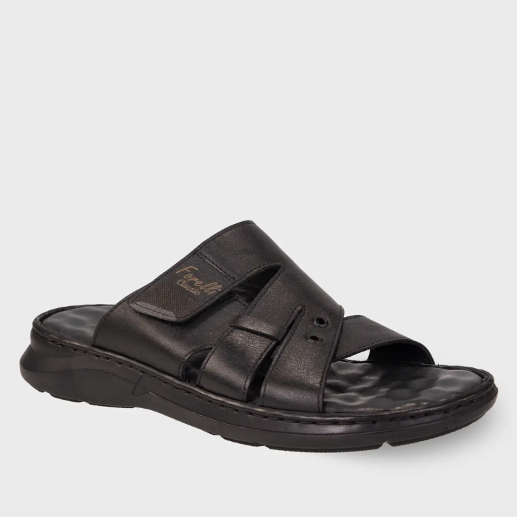 BERKE-G Erkek Deri Terlik Siyah - Forelli (1)