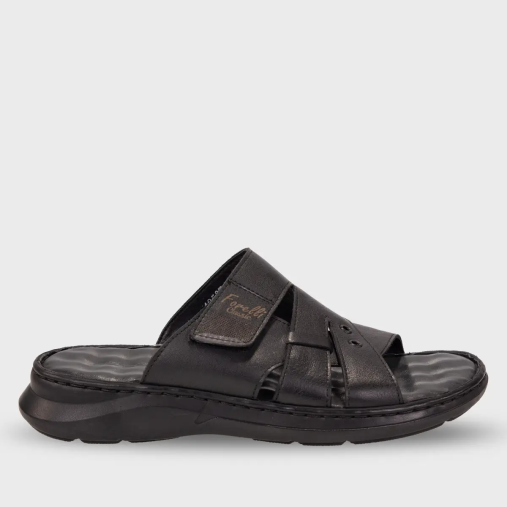 BERKE-G Erkek Deri Terlik Siyah - 1