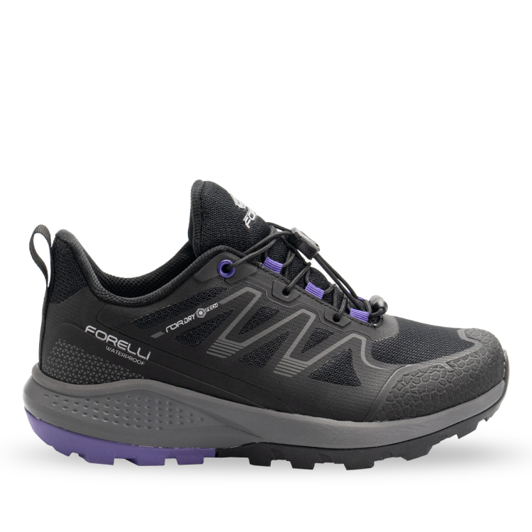 BEYGE Kadın Waterproof Ayakkabı Siyah-Mor - Forelli