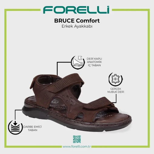 Forelli BRUCE-G Comfort Erkek Sandalet Kahve Nubuk - 5