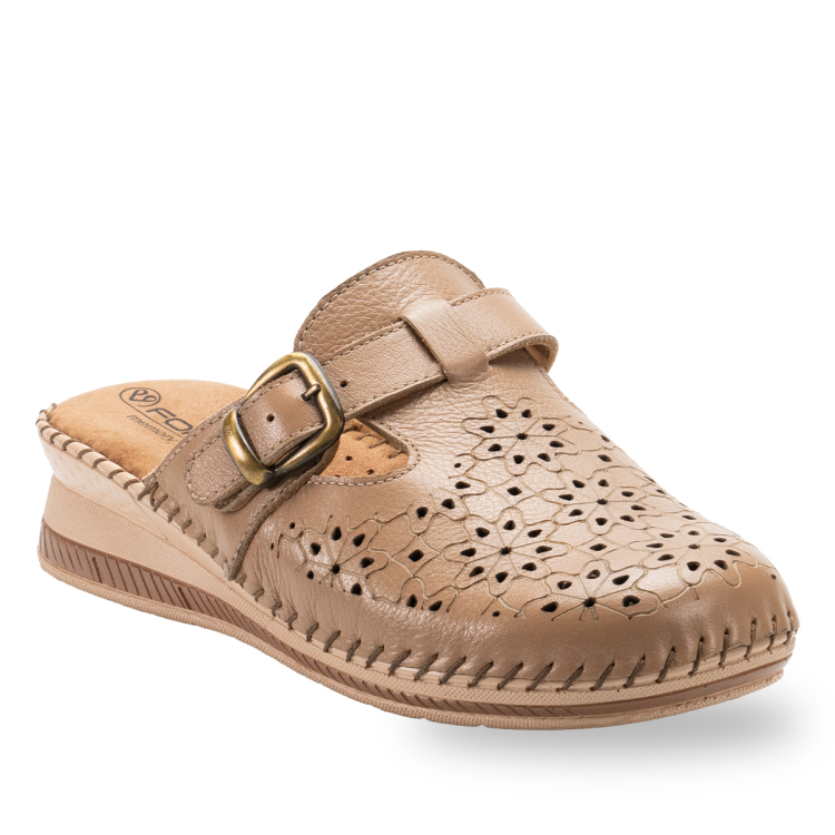 CARY-H Kadın Deri Terlik Vizon - Forelli (1)