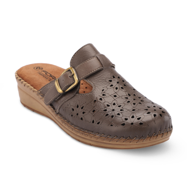 CARY-H Kadın Deri Terlik Vizon - Forelli